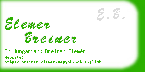 elemer breiner business card
